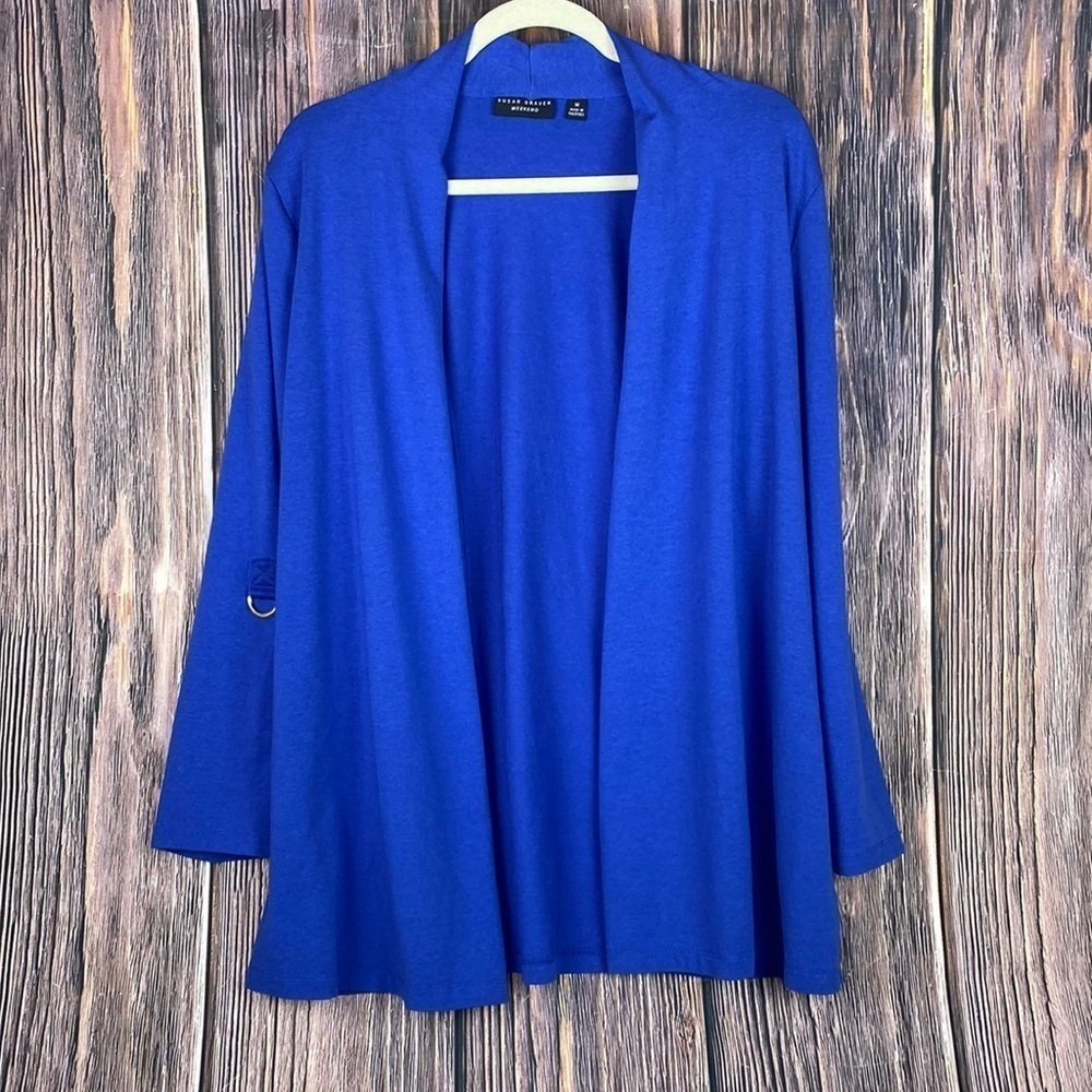 Susan Graver Weekend Cotton Blend Cardigan- Size Medium